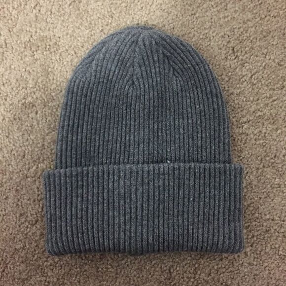 Ribbed Gray Beanie  - Picture 2 of 2